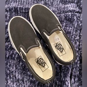 Black Platform Vans Slip-On Sz 7